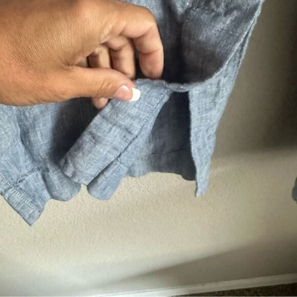 Athleta 6 Retreat Wide Leg Linen Pant in Chambray Blue - Picture 6 of 10